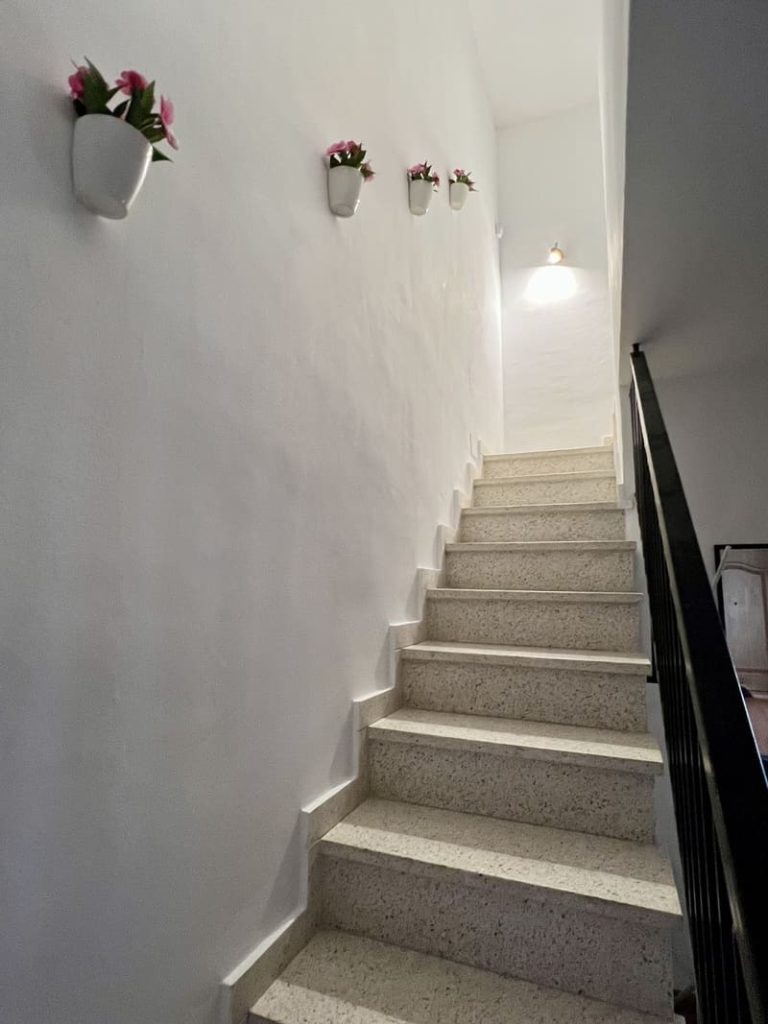 Stairs that connect first and second store fo the guest house 